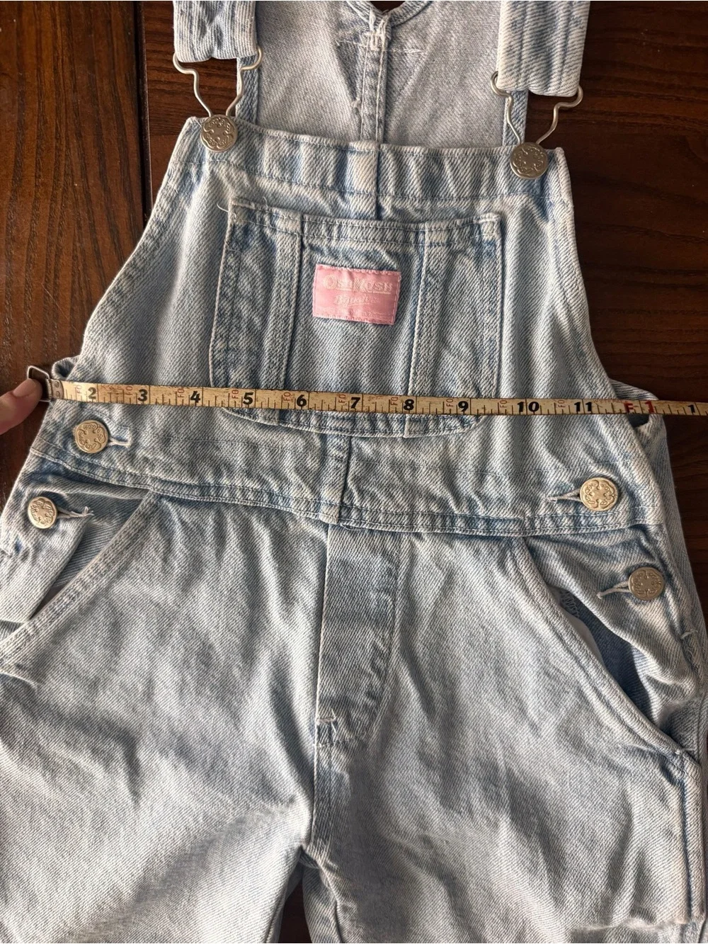 Vintage 90s OshKosh B’gosh Westbank Denim Shortalls Overalls Size 5 Light Wash